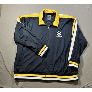 CONVERSE Track Jacket Mens 4XLT Blue Full Zip Embroidered Star Pocketed Adult.
